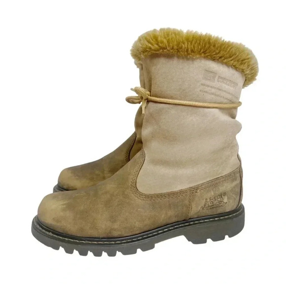 Like New CAT Caterpillar Women's Tan Leather Work Boots Size 10 - Picture 1 of 12